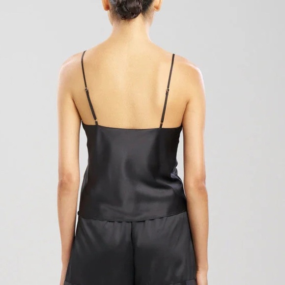 New Natori Glamour V Neck Satin Cami Camisole Tank Top Black Small - Picture 11 of 14
